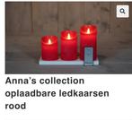 Oplaadbare stopkaarsen nieuw rood Anna’s collection, Diversen, Kerst, Ophalen of Verzenden, Nieuw