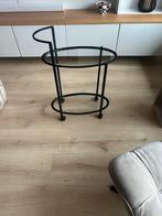 Trolley met glazen bladen, Gebruikt, 50 tot 100 cm, Rond, Ophalen of Verzenden
