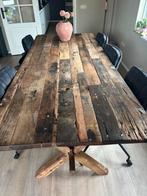 Robuuste eettafel van wagonplanken, Huis en Inrichting, Tafels | Eettafels, Ophalen, 200 cm of meer, 50 tot 100 cm, Zo goed als nieuw