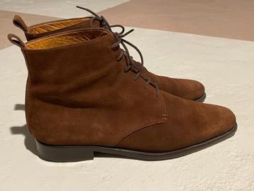 Elegant ancle boots, suede, leather sole, size 43 (9), zgan