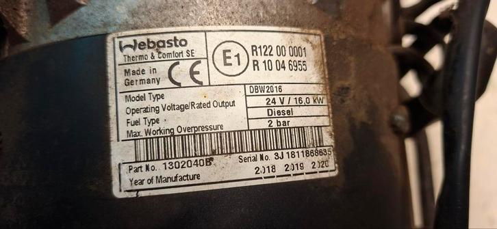Webasto DBW2016 24V DIESEL, Auto-onderdelen, Airco en Verwarming, Ophalen of Verzenden