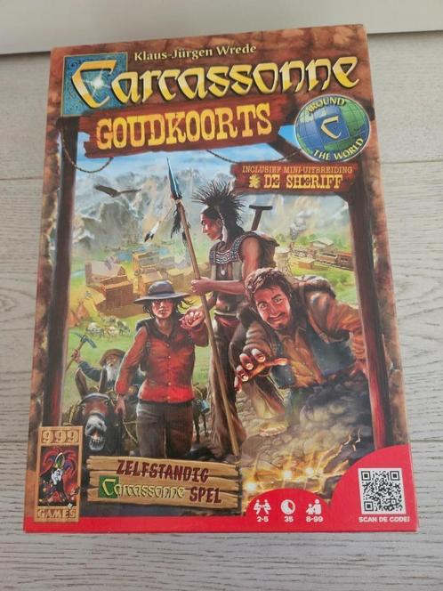 999 Games : Carcassonne goudkoorts inclusief de sheriff, Hobby en Vrije tijd, Gezelschapsspellen | Bordspellen, Gebruikt, Ophalen of Verzenden