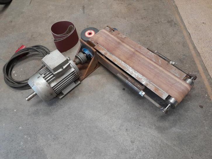 Schuurbandmachine incl elektromotor 1,5kw, Doe-het-zelf en Verbouw, Gereedschap | Overige machines, Gebruikt, Ophalen