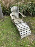 Adirondack Tuinstoel met Voetenbank - Hout, Tuin en Terras, Tuinstoelen, Ophalen, Gebruikt, Hout