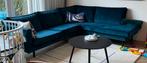 Blauwe Velvet Bank Be Pure Home, Ophalen, Gebruikt, Hoekbank, 75 tot 100 cm