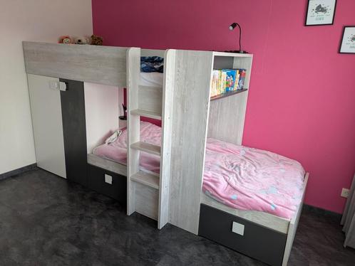 Trasman stapelbed Maxim Antraciet, Huis en Inrichting, Slaapkamer | Complete slaapkamers, Zo goed als nieuw, Tweepersoons, Ophalen