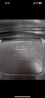 Vintage Coach Aktetas Zwart Leer, 40 cm of meer, Gebruikt, 30 tot 45 cm, Ophalen