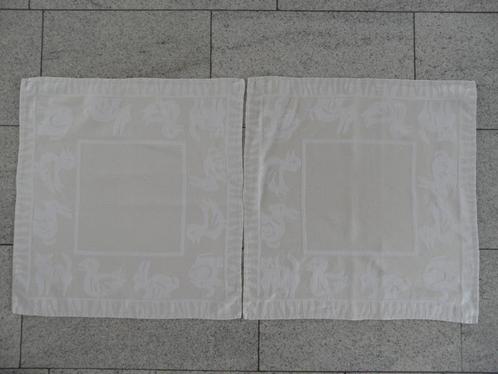 2x 100% katoenen theedoeken met dieren afbeelding, Huis en Inrichting, Keuken | Textiel, Nieuw, Theedoek of Handdoek, Beige, Ophalen of Verzenden