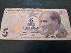 5 lira Turkije 1970 conditie fraai, Ophalen of Verzenden, Overige landen
