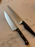 Chefmes en Broodmes - Amper Gebruikt!, Ophalen, Zo goed als nieuw, Rvs of Chroom, Los bestek