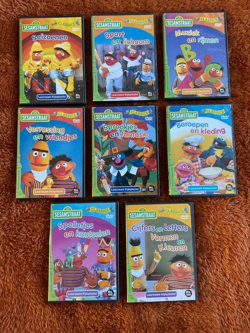 Sesamstraat DVD’s. 8 Stuks, Cd's en Dvd's, VHS | Kinderen en Jeugd, Zo goed als nieuw, Tekenfilms en Animatie, Alle leeftijden