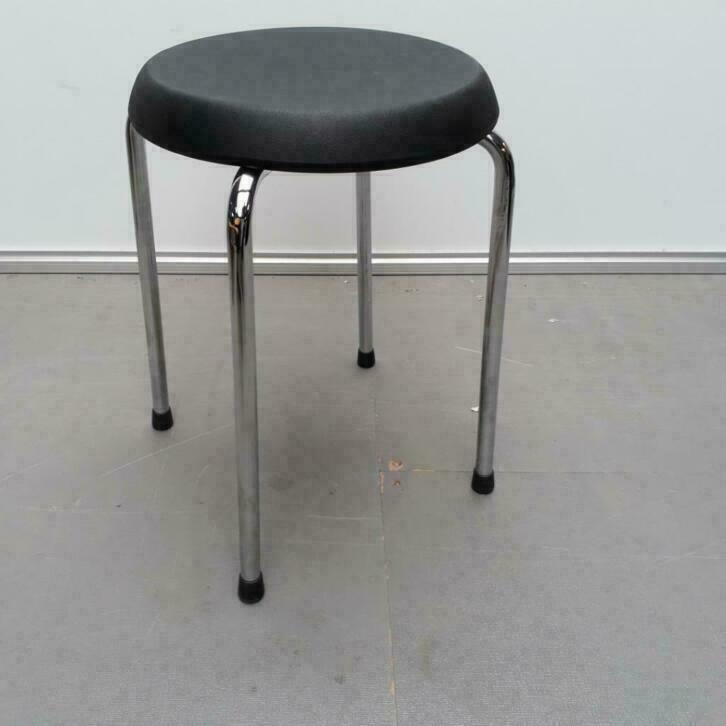 38x Medisit zwarte kunststof medische kruk met chroom frame, Huis en Inrichting, Barkrukken, Zo goed als nieuw, 60 tot 90 cm, Kunststof