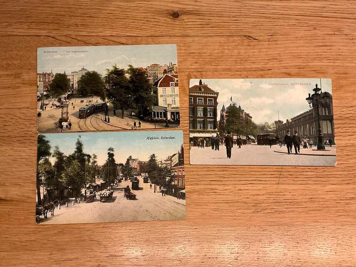 3 Antieke Ansichtkaarten Rotterdam - 1909, Verzamelen, Ansichtkaarten | Nederland, Ophalen of Verzenden