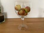 Glazen schaal/vaas op voet, Ophalen of Verzenden, Zo goed als nieuw, Rond, Glas