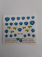 Velletje nagel water decals stickers GN-388 bloem blauw blaa, Nieuw, Toebehoren, Blauw, Handen en Nagels