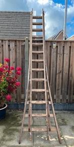Houten ladder 6m lang, Doe-het-zelf en Verbouw, Ladders en Trappen, Ophalen of Verzenden, Zo goed als nieuw, Ladder, Opvouwbaar of Inschuifbaar