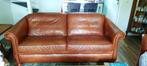 Leren bank + stoel, Ophalen, Gebruikt, 150 tot 200 cm, Rechte bank