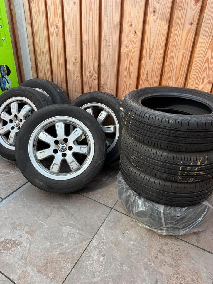 5x100 VW Polo 15 inch Bleumotion velgen incl Zomerbanden 6.5, Auto-onderdelen, Banden en Velgen, Banden en Velgen, Zomerbanden