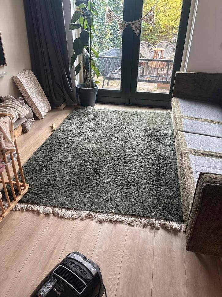 Groen vloerkleed - wehkamp, Huis en Inrichting, Stoffering | Tapijten en Kleden, Gebruikt, 100 tot 150 cm, 150 tot 200 cm, Rechthoekig