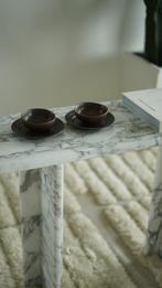 Arabescato marmeren side table, 200 cm of meer, Ophalen of Verzenden, Zo goed als nieuw, 25 tot 50 cm