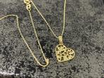 14 karaats gouden ketting met harten hanger, Nieuw, Goud, Goud, Ophalen of Verzenden