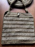Schouder tas gehaakt 2 kleuren beige/groen vierkant 45x45 cm, Ophalen of Verzenden, Nieuw, Beige, Overige merken