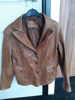 Cognac leren blazer/colbert - Maat L, Bruin, Maat 42/44 (L), Ophalen of Verzenden, Jasje