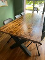 Houten eettafel, Huis en Inrichting, Tafels | Eettafels, Ophalen, 100 tot 150 cm, Eikenhout, 200 cm of meer