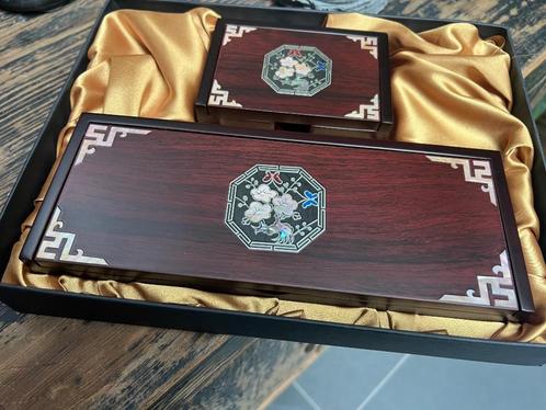 Chinese kistje set chinees doosje visitekaartje en pennenbak, Huis en Inrichting, Woonaccessoires | Overige, Nieuw, Ophalen of Verzenden