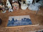 Vintage Delfts Blauw Kaasplank met Snijder, Ophalen of Verzenden, Gebruikt, Rechthoekig, Hout