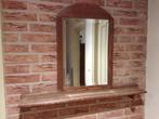 Spiegel met facet geslepen glas eiken met plancet., Ophalen of Verzenden, Zo goed als nieuw, 75 tot 100 cm, Minder dan 100 cm
