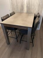 Bartafel met 4 barstoelen met terug draai functie, Huis en Inrichting, Tafels | Eettafels, Ophalen, 100 tot 150 cm, 50 tot 100 cm