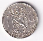 1 Gulden 1956 Zeer Fraai met Patina, 1 gulden, Koningin Juliana, Verzenden, Zilver