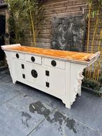 Chinees dressoir Chinese brocante kast wit creme 208 cm