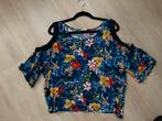 Fleurig shirt met open schouders, maat M, Ophalen of Verzenden, Zo goed als nieuw