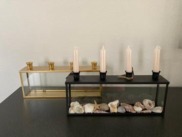 HV Rechthoekige Showcase kandelaar goud of zwart Nieuw! beschikbaar voor biedingen