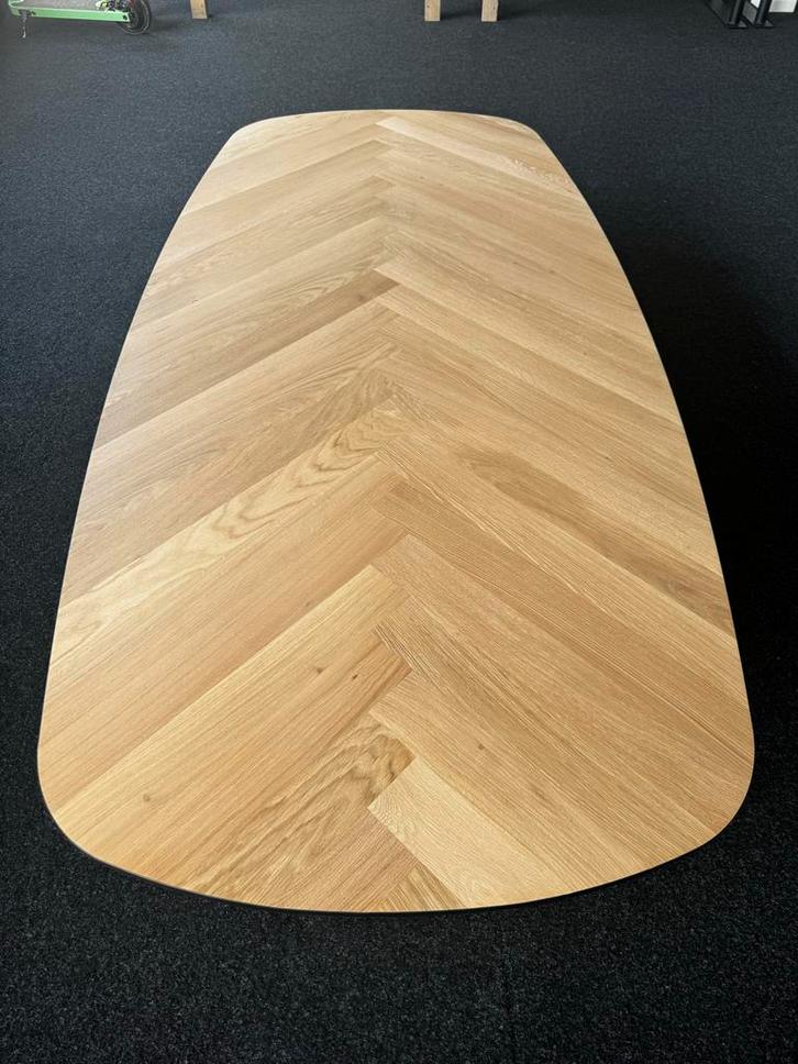 Nieuw Visgraat Tafelblad 240x120 - Mat Zwart Facetrand, Huis en Inrichting, Tafels | Eettafels, Nieuw, 100 tot 150 cm, 200 cm of meer