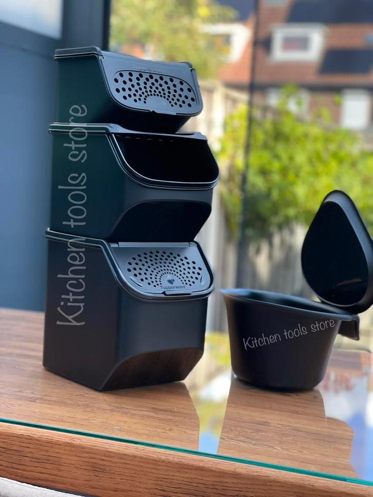 Nieuwe tupperware complete zwarte 4 delige reuzesmart set, Huis en Inrichting, Keuken | Tupperware, Nieuw, Overige typen, Ophalen of Verzenden