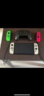 Nintendo Oled + Nintendo controller + 2 extra joycons, Ophalen of Verzenden, Gebruikt, Met 3 controllers of meer, Switch OLED