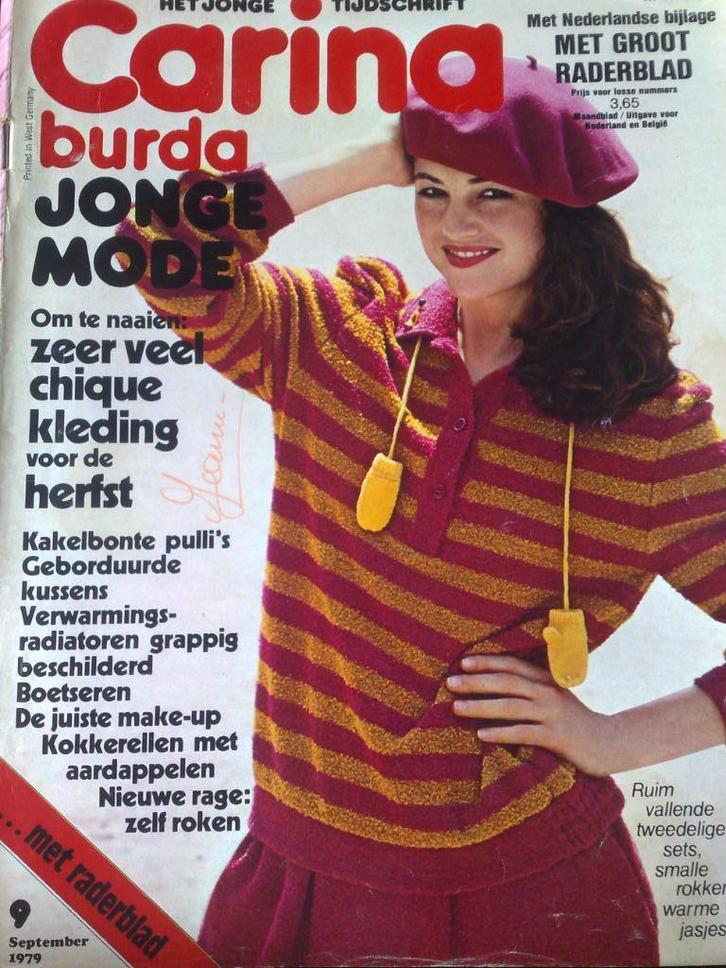 Burda Carina jonge mode nr. 9 september 1979, Hobby en Vrije tijd, Kledingpatronen, Zo goed als nieuw, Burda, Verzenden