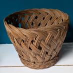 Vintage rieten bloempot, Overige materialen, Rond, Binnen, Ophalen of Verzenden