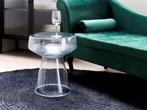 HK living bijzettafel transparant glas, Huis en Inrichting, Tafels | Bijzettafels, Ophalen, Minder dan 45 cm, Minder dan 55 cm