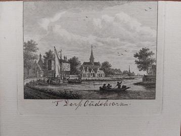 125 / Dorp Oudshoorn - Gravure uit 1792 van J. Bulthuis beschikbaar voor biedingen