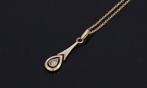Diamant Art Deco antieke 18k gouden ketting hanger dames, Sieraden, Tassen en Uiterlijk, Antieke sieraden, Verzenden, Goud, Ketting