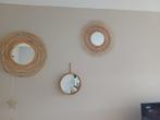 Bohemium/rieten spiegels, Huis en Inrichting, Ophalen, Minder dan 50 cm, Rond, Zo goed als nieuw