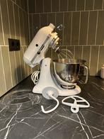 Kitchenaid Artisan Mixer wit, incl. accessoires, Witgoed en Apparatuur, Keukenmixers, 2 tot 3 liter, Ophalen of Verzenden, Gebruikt