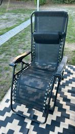 Campingstoel ligstoel redwood zwart, Ophalen of Verzenden, Gebruikt, Campingstoel