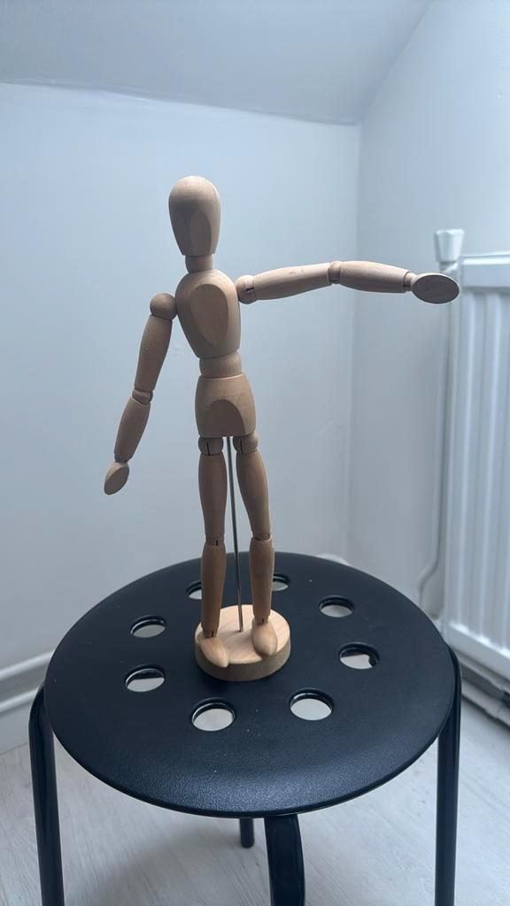 IKEA Houten Poppetje - Beweegbaar, Hobby en Vrije tijd, Knutselen, Zo goed als nieuw, Materiaal, Ophalen of Verzenden