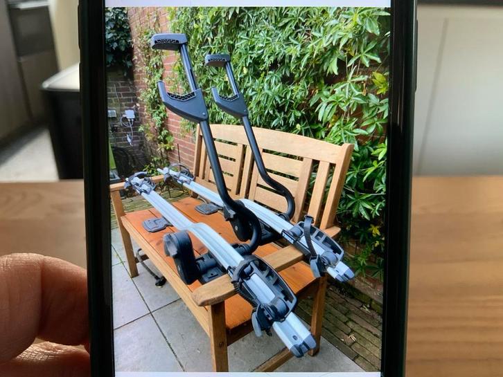 Thule ProRide 598 Fietsendrager - Dakmontage, Auto diversen, Fietsendragers, Gebruikt, Dakdrager, 1 fiets, Brede banden, Ophalen of Verzenden