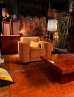 vintage Roche Bobois wortelhouten BURLWOOD salontafel, Gebruikt, Minder dan 50 cm, Rechthoekig, 50 tot 100 cm